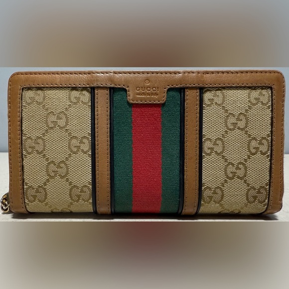 Gucci GG Canvas  Leather Bamboo Tassel  Wallet - Picture 1 of 16